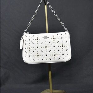 Coach 22867 Prairie Rivets Studded Nolita Leather Wristlet White Handbag Purse